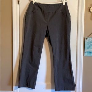 Kim Rogers flat-front pull-on pants.